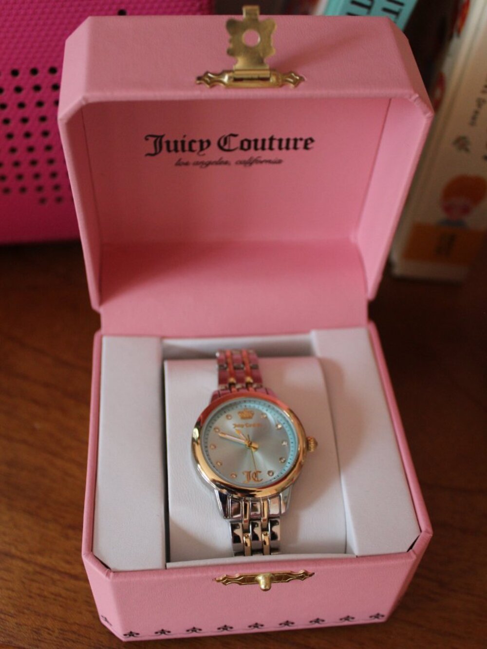 Juicy Couture Light Blue Two Tone Crystal Watch Y2K NIB